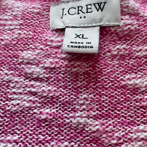 J. Crew Women’s Cotton Pink and White Crew Neck XL Beach Sweater - Picture 7 of 8